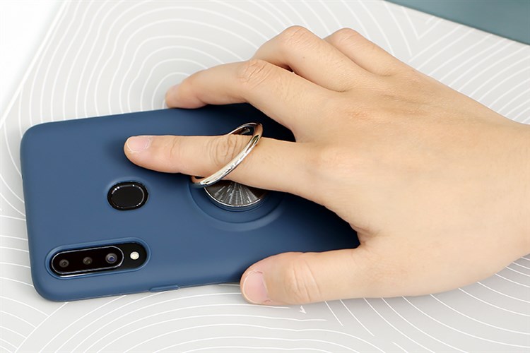 Ốp lưng Galaxy A20s Nhựa dẻo Ring Silicone COSANO Màu Xanh Navy