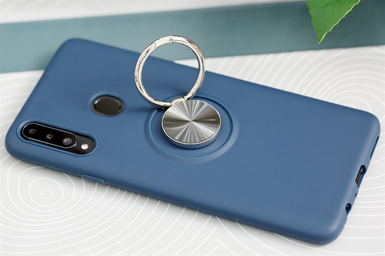 Ốp lưng Galaxy A20s Nhựa dẻo Ring Silicone COSANO Màu Xanh Navy