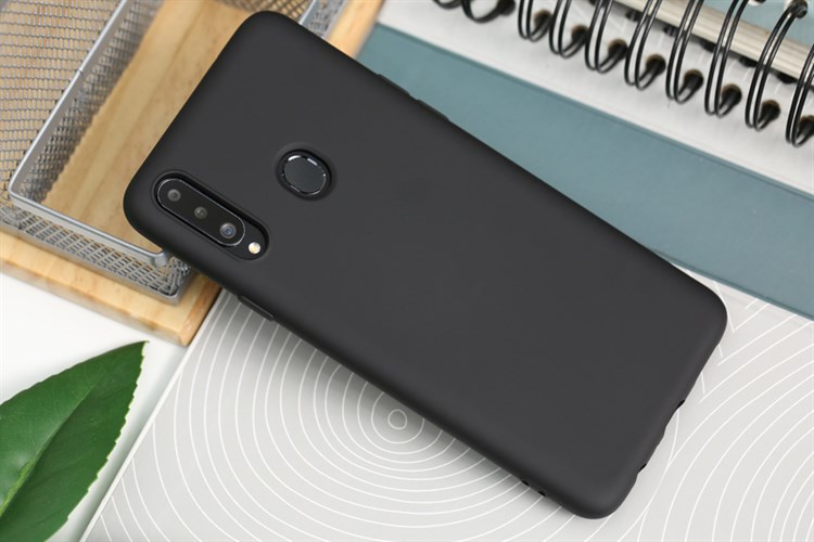 Ốp lưng Galaxy A20s Nhựa dẻo Silicone Felt COSANO Màu Đen