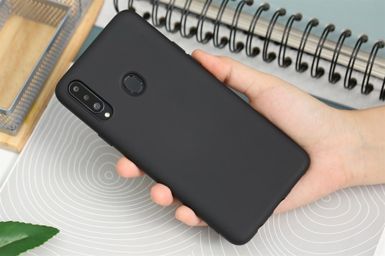 Ốp lưng Galaxy A20s Nhựa dẻo Silicone Felt COSANO Màu Đen