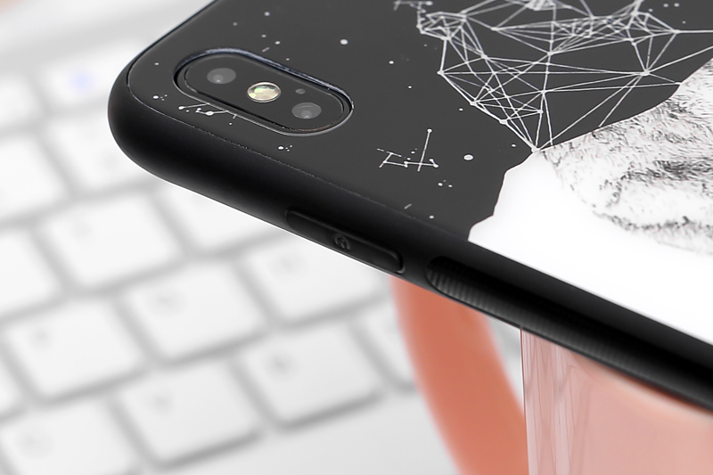 Ốp lưng iPhone XS Max Nhựa cứng viền dẻo Glass JM Gấu