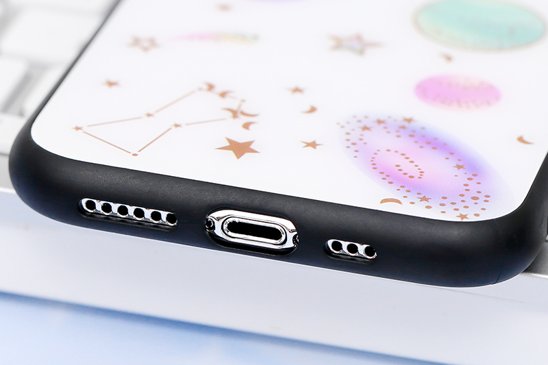 Ốp lưng iPhone 11 Pro Nhựa cứng viền dẻo Tempered glass OSMIA CKAC396 Thiên hà