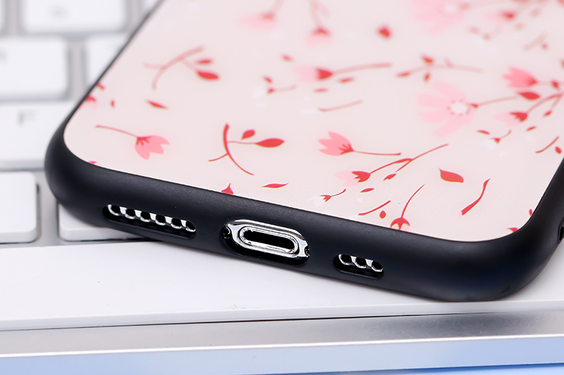 Ốp lưng iPhone 11 Pro Nhựa cứng viền dẻo Tempered glass OSMIA CKAC547 Hoa baby