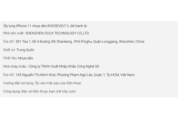 Ốp lưng iPhone 11 Nhựa dẻo ROOSEVELT II JM Màu Xanh lá