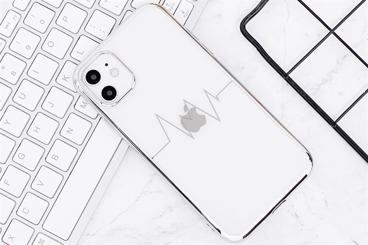 Ốp lưng iPhone 11 Nhựa dẻo TPU Electroplating Heartbeat COSANO Màu Bạc