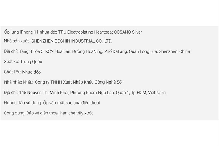 Ốp lưng iPhone 11 Nhựa dẻo TPU Electroplating Heartbeat COSANO Màu Bạc