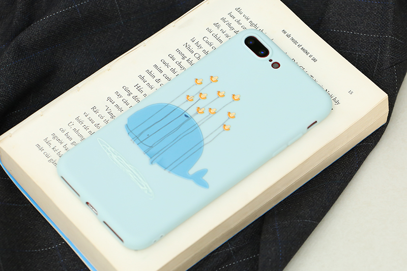 Ốp lưng iPhone 7/8+ Nhựa dẻo Emboss printing MEEKER TSKB710 Cá voi