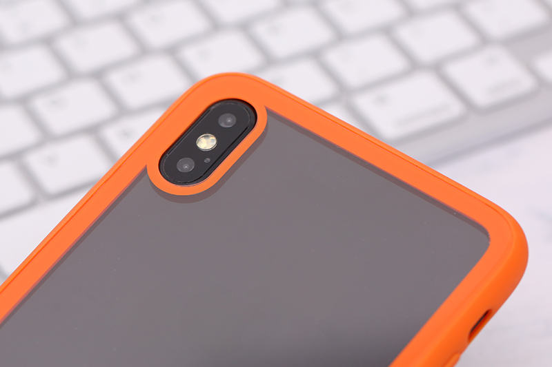 Ốp lưng iPhone XS Max Nhựa cứng viền dẻo Glass simple II JM