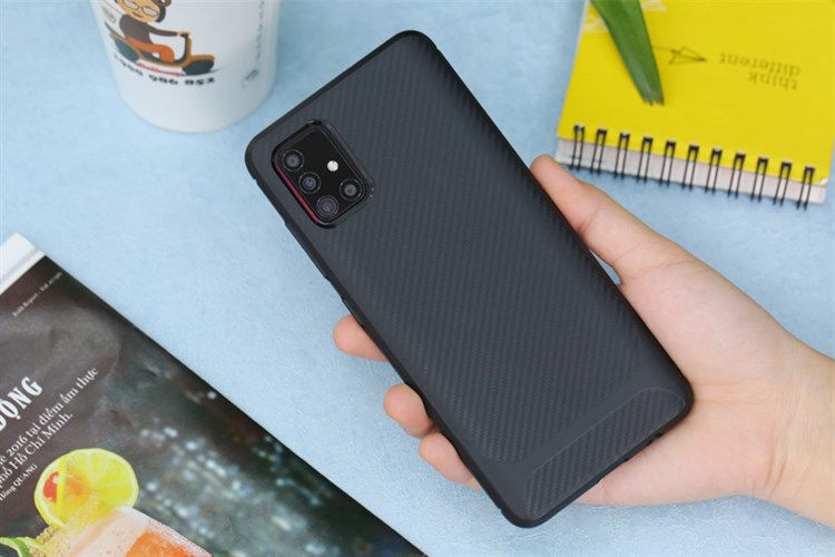 Ốp lưng Galaxy A51/A31 Nhựa dẻo H Shape TPU COSANO Màu Đen