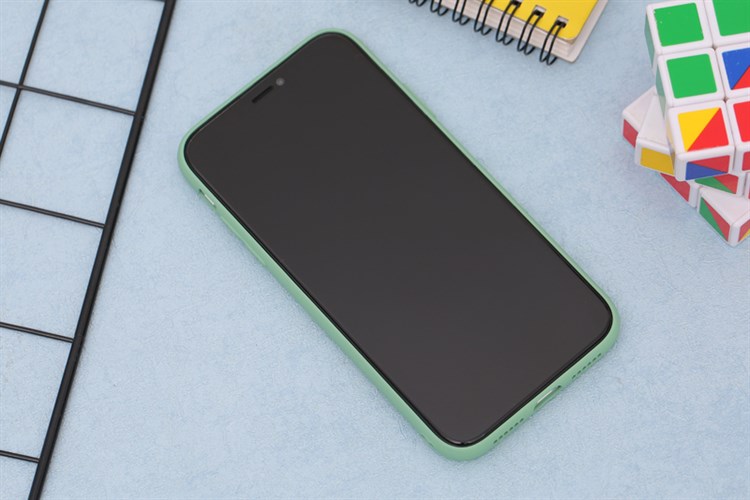 Ốp lưng iPhone 11 Nhựa cứng viền dẻo OSMIA Tempered Glass silk Màu Xanh Bạc Hà