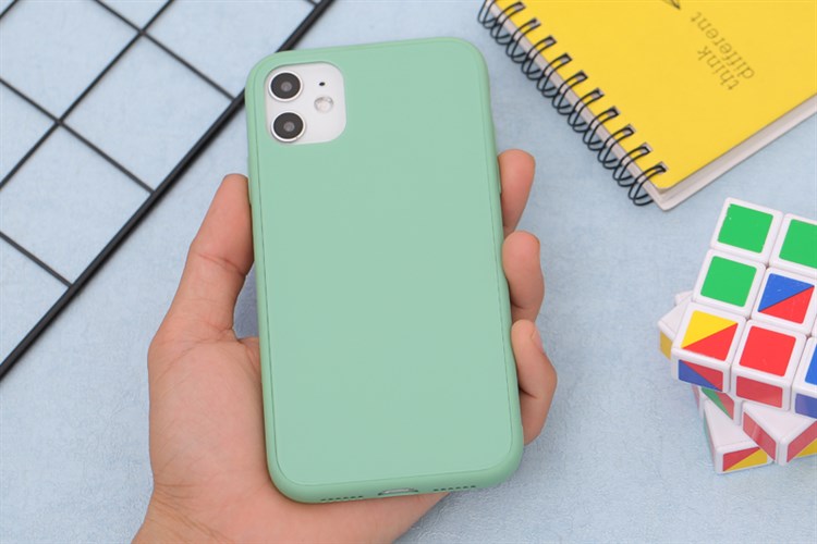 Ốp lưng iPhone 11 Nhựa cứng viền dẻo OSMIA Tempered Glass silk Màu Xanh Bạc Hà