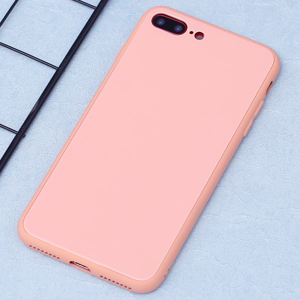 Ốp lưng iPhone 7 Plus/ 8 Plus Nhựa cứng viền dẻo Tempered Glass silk OSMIA