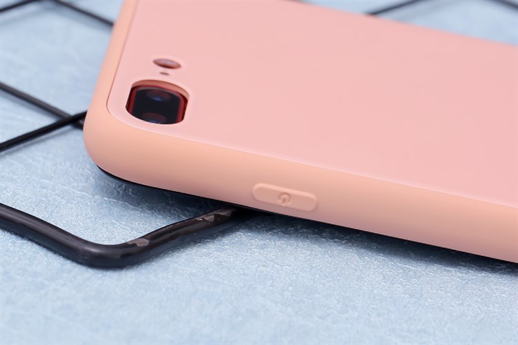Ốp lưng iPhone 7 Plus/ 8 Plus Nhựa cứng viền dẻo Tempered Glass silk OSMIA Màu Hồng