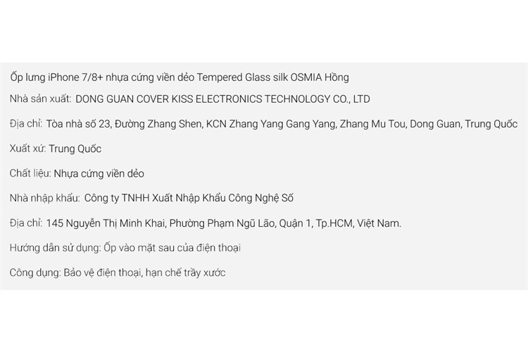 Ốp lưng iPhone 7 Plus/ 8 Plus Nhựa cứng viền dẻo Tempered Glass silk OSMIA Màu Hồng