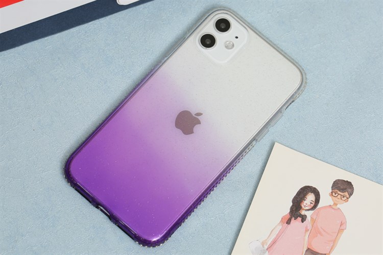 Ốp lưng iPhone 11 Nhựa dẻo Shining Diamond OSMIA Màu Tím