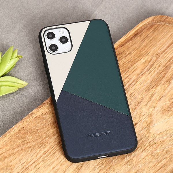 Ốp lưng iPhone 11 Pro Max Nhựa cứng viền dẻo Mixed color leather case MEEKER