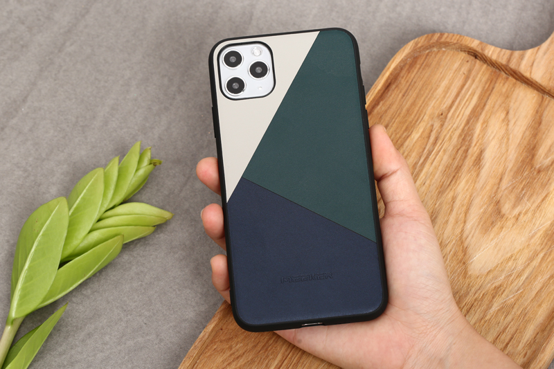 Ốp lưng iPhone 11 Pro Max Nhựa cứng viền dẻo Mixed color leather case MEEKER