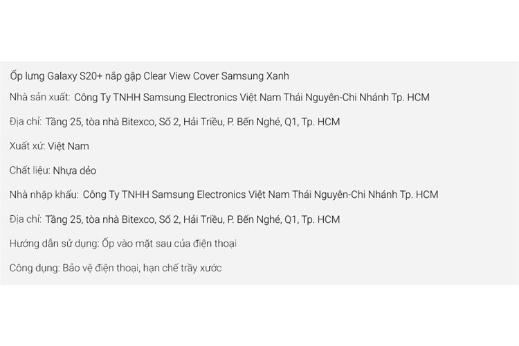 Bao da Galaxy S20+ nắp gập Clear View Cover Samsung Màu Xanh Dương