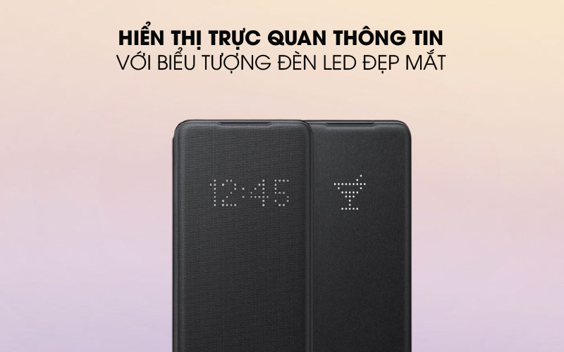 Thông minh, tiện dụng - Bao da Galaxy S20+ nắp gập LED View Cover Samsung Đen