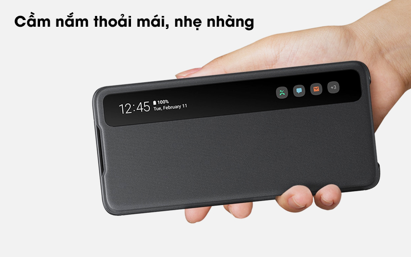 Bao da Galaxy S20 Ultra nắp gập Clear View Cover Samsung Xám - Cầm nắm thoải mái trong thời gian dài nhờ thiết kế mỏng nhẹ Bao da Galaxy S20 Ultra nắp gập Clear View Cover Samsung Xám - Cầm nắm thoải mái trong thời gian dài nhờ thiết kế mỏng nhẹ