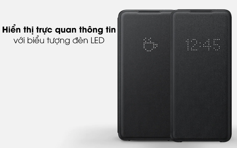 Bao da Galaxy S20 Ultra nắp gập LED View Cover Samsung Đen - Hiển thị trực quan các thông tin hữu ích Bao da Galaxy S20 Ultra nắp gập LED View Cover Samsung Đen - Hiển thị trực quan các thông tin hữu ích