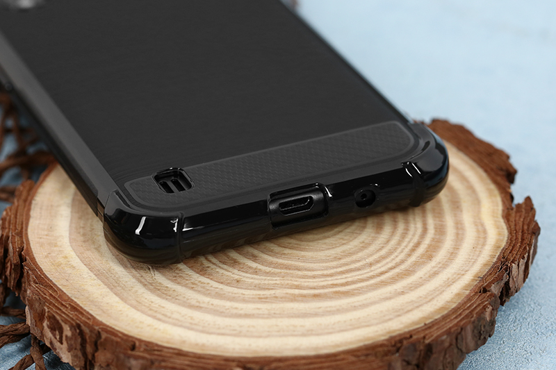 Ốp lưng Galaxy A01 Nhựa dẻo Carbon Fiber Grain TPU COSANO