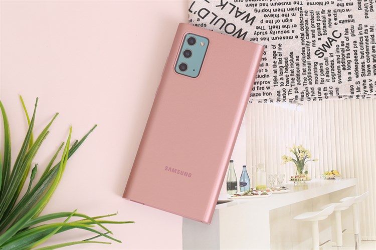 Bao da Galaxy Note 20 Samsung Nắp gập Clear View Màu Nâu nhạt