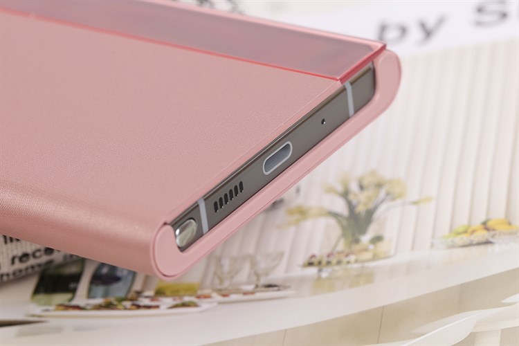 Bao da Galaxy Note 20 Samsung Nắp gập Clear View Màu Nâu nhạt