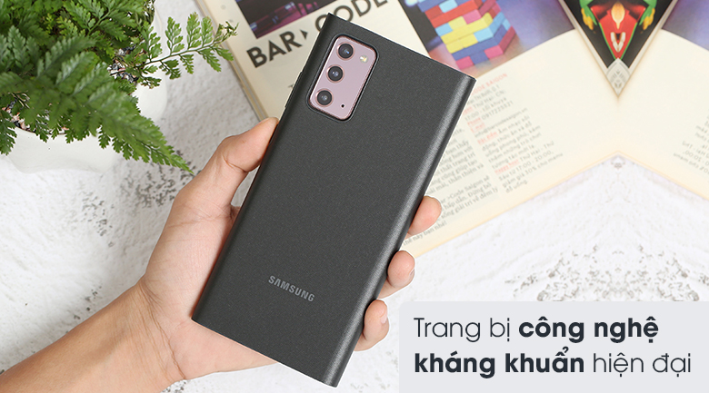 Bao da Galaxy Note 20 Samsung Nắp gập Clear View Đen - kháng khuẩn