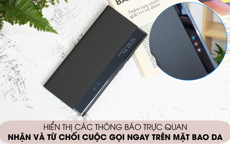 Thông minh, tiện dụng - Bao da Galaxy Note 20 Ultra Samsung Nắp gập Clear View Đen