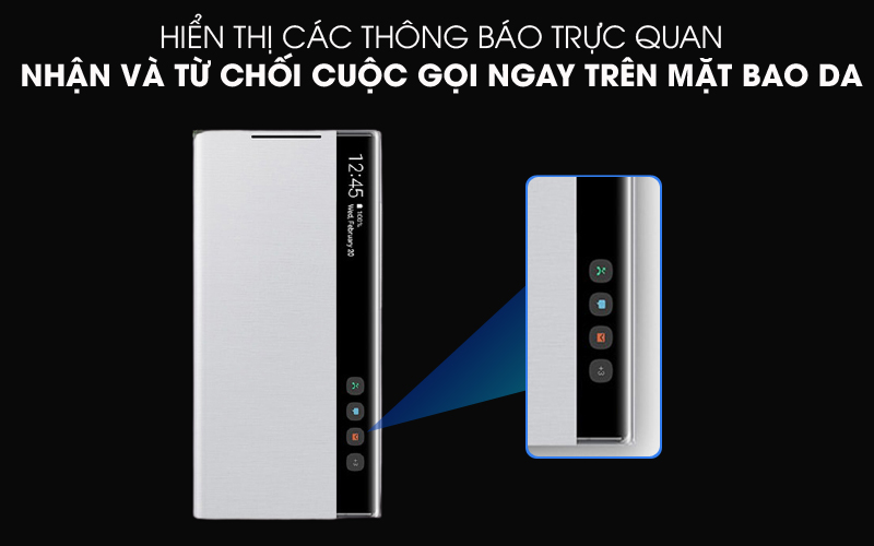 Thông minh, tiện lợi - Bao da Galaxy Note 20 Ultra Samsung Nắp gập Clear View Trắng