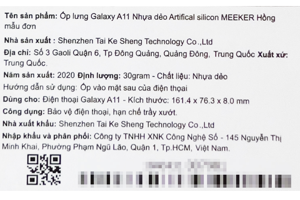 Ốp lưng Galaxy A11 Nhựa dẻo Artifical silicon MEEKER mẫu đơn