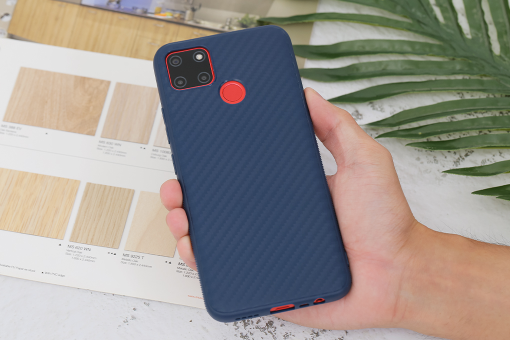 Ốp lưng Realme C12 Nhựa dẻo Vigour Carbon Fiber COSANO