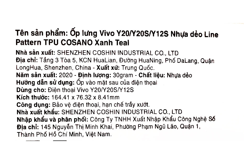 Ốp lưng Vivo Y20/Y20S/Y12S Nhựa dẻo Line Pattern TPU COSANO