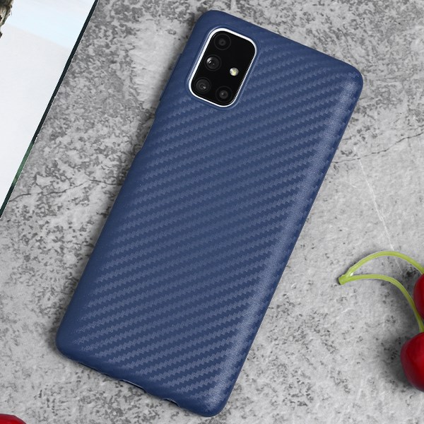 Ốp lưng Galaxy M51 Nhựa dẻo Carbon Fibre TPU COSANO Navy - giá rẻ