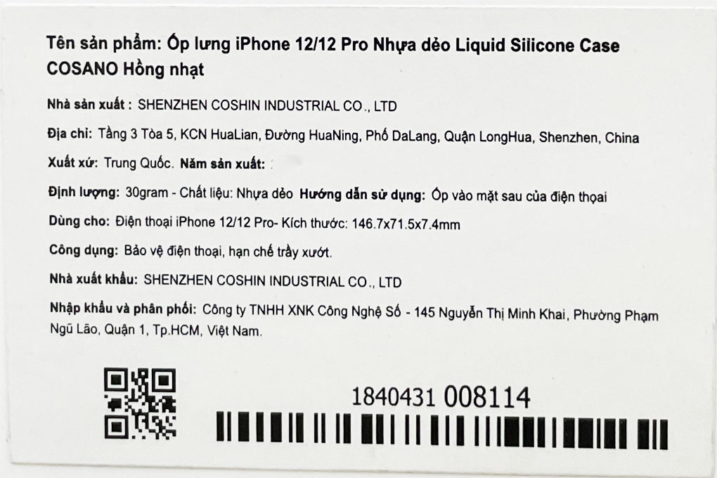 Ốp lưng iPhone 12/12 Pro Nhựa dẻo Liquid Silicone Case COSANO