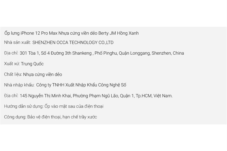 Ốp lưng iPhone 12 Pro Max Nhựa cứng viền dẻo Berty JM Màu Xanh hồng