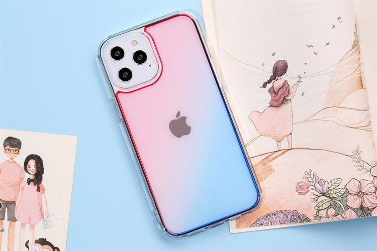 Ốp lưng iPhone 12 Pro Max Nhựa cứng viền dẻo Berty JM Màu Xanh hồng