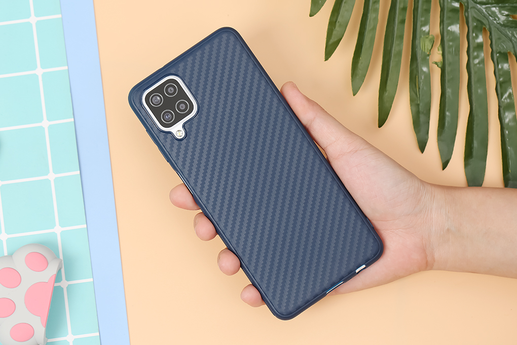 Ốp lưng Galaxy A12 Nhựa dẻo Vigour Carbon Fiber COSANO