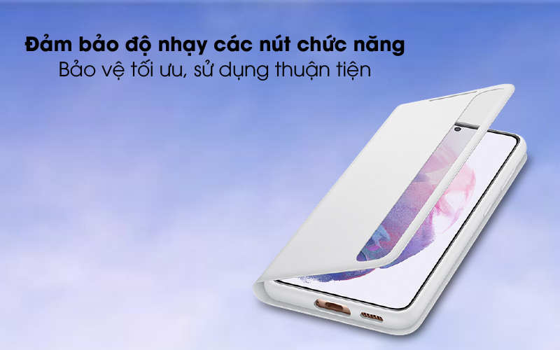 Đảm bảo độ nhạy - Bao da Galaxy S21 Nắp Gập Clear View Samsung Xám