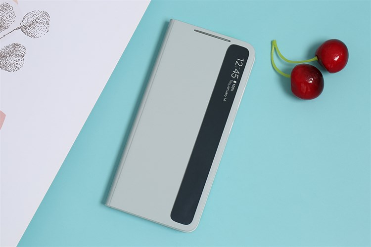 Bao da nắp gập Galaxy S21 Ultra Clear View Samsung Chính hãng Màu Xám