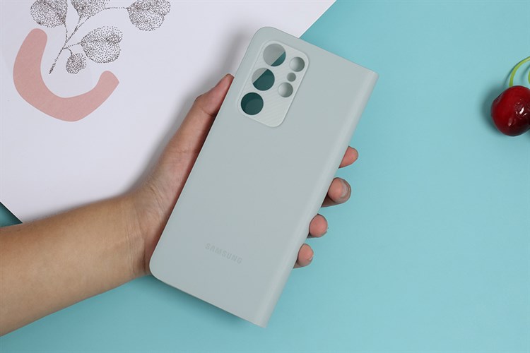 Bao da nắp gập Galaxy S21 Ultra Clear View Samsung Chính hãng Màu Xám