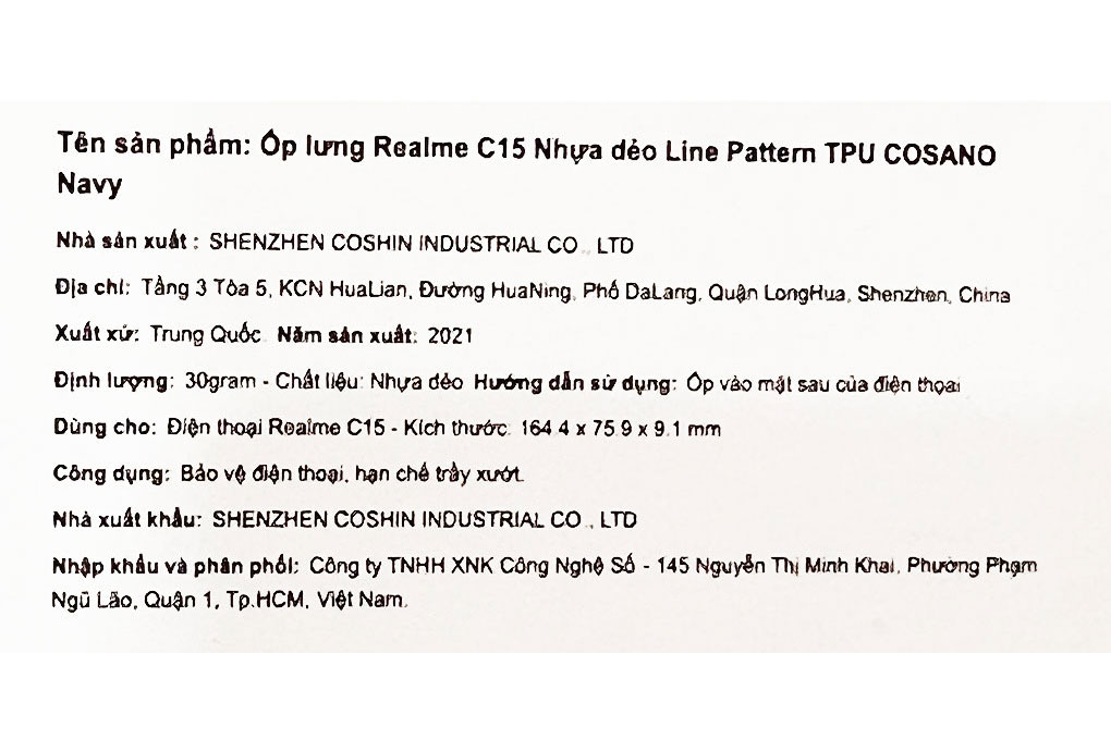 Ốp lưng Realme C15 Nhựa dẻo Line Pattern TPU COSANO