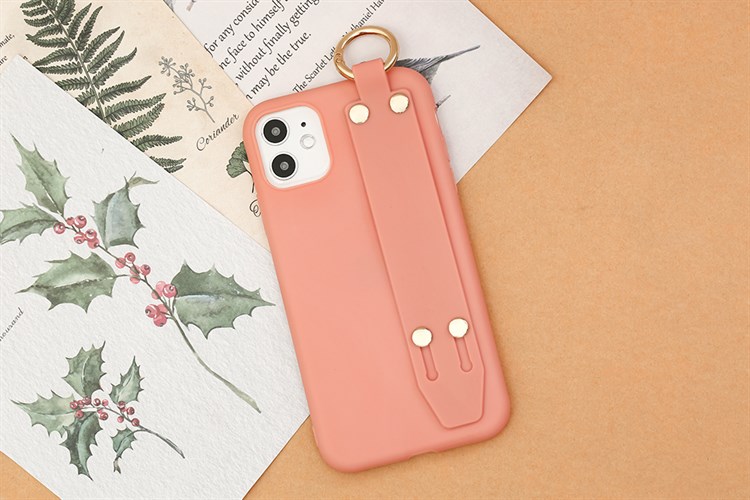 Ốp lưng iPhone 11 Nhựa dẻo TPU PVC bracelet metal ring MEEKER Màu Trắng hồng/Hồng nude