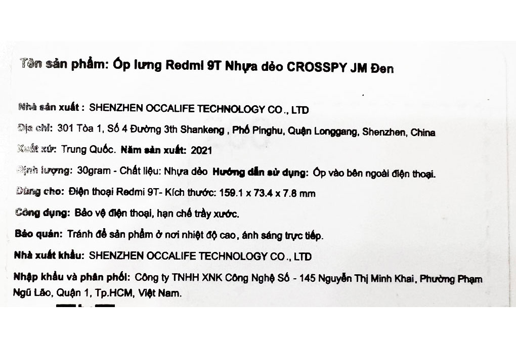 Ốp lưng Redmi 9T Nhựa dẻo CROSSPY JM