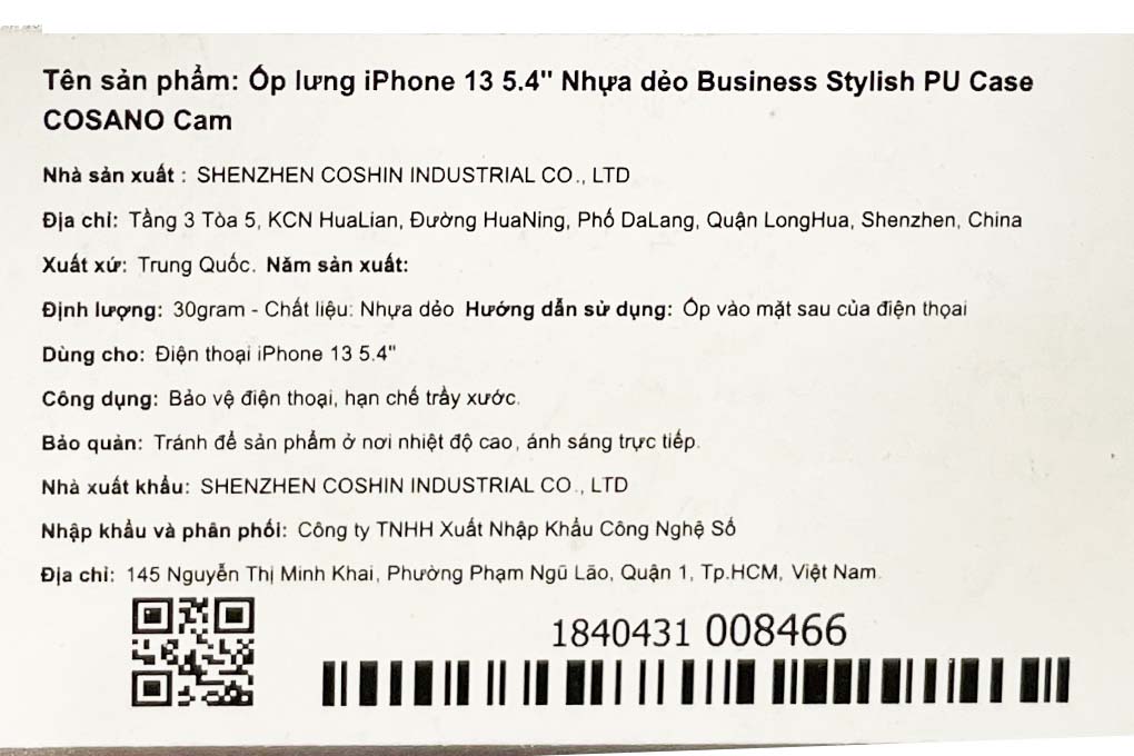 Ốp lưng iPhone 13 mini Nhựa dẻo Business Stylish PU Case COSANO