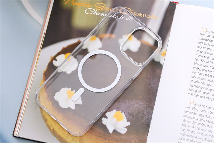 Ốp lưng Magsafe iPhone 13 Pro Max Nhựa dẻo CRTSTAL JM Màu Trắng