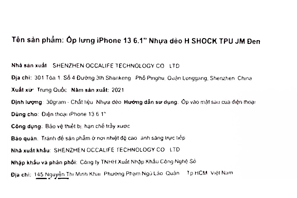 Ốp lưng iPhone 13 Nhựa dẻo H SHOCK TPU JM