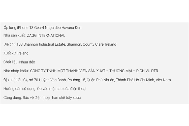Ốp lưng iPhone 13 Silicone Gear4 Havana Chính hãng Màu Đen