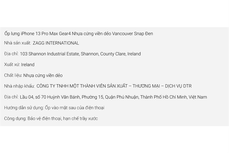 Ốp lưng cho iPhone 13 Pro Max Silicone Gear4 Vancouver Snap Màu Đen